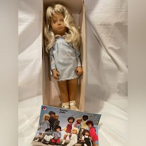 Vintage 1969 Sasha blonde hair blue gingham dress 16” doll rare selling >